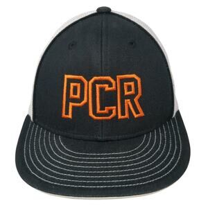 PCR Fitted Trucker Hat Black Small Mesh Back Embroidered Champro